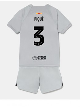 Barcelona Gerard Pique #3 Ausweichtrikot für Kinder 2022-23 Kurzarm (+ Kurze Hosen)